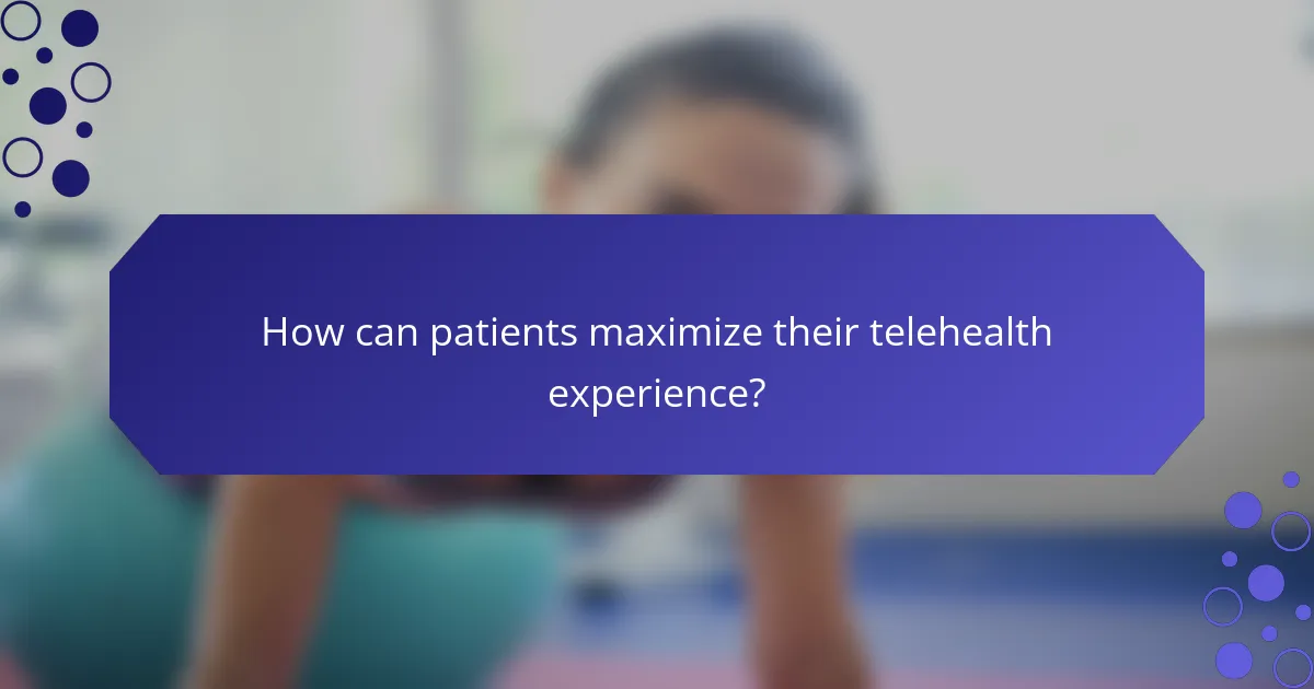 How can patients maximize their telehealth experience?