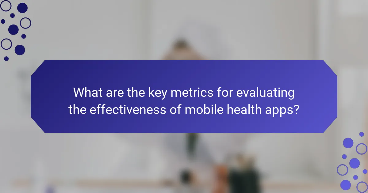 What are the key metrics for evaluating the effectiveness of mobile health apps?