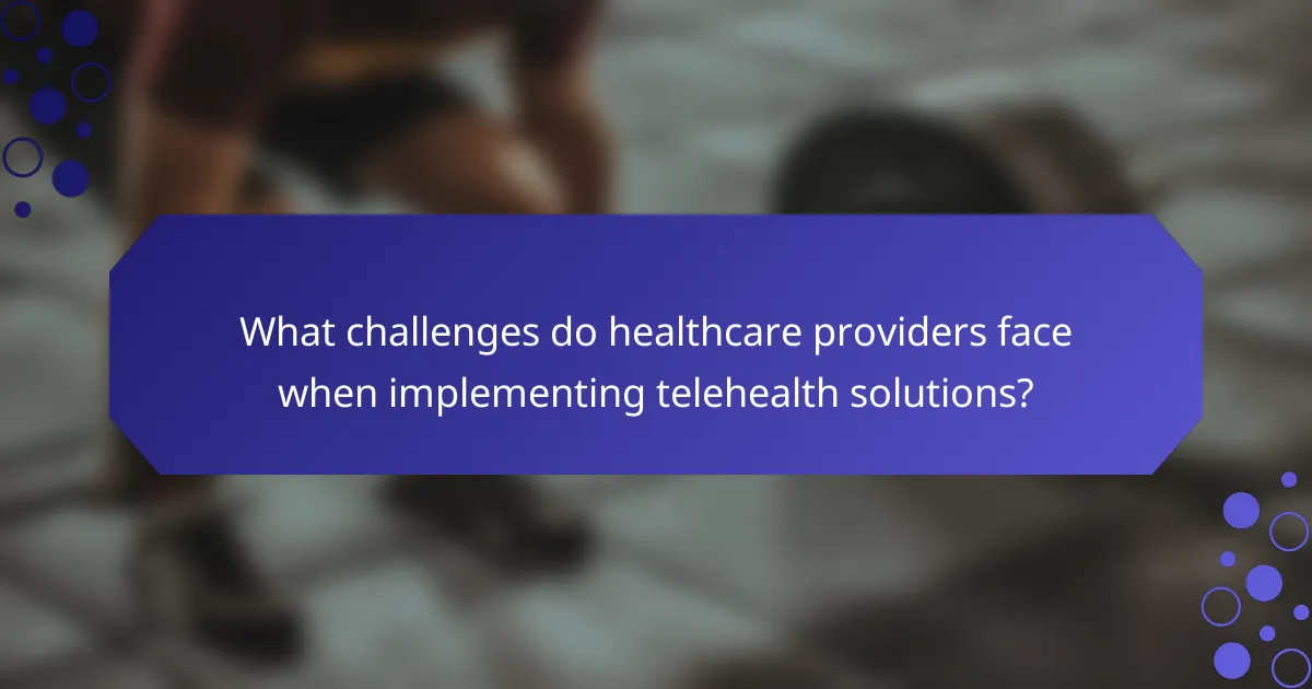 What challenges do healthcare providers face when implementing telehealth solutions?