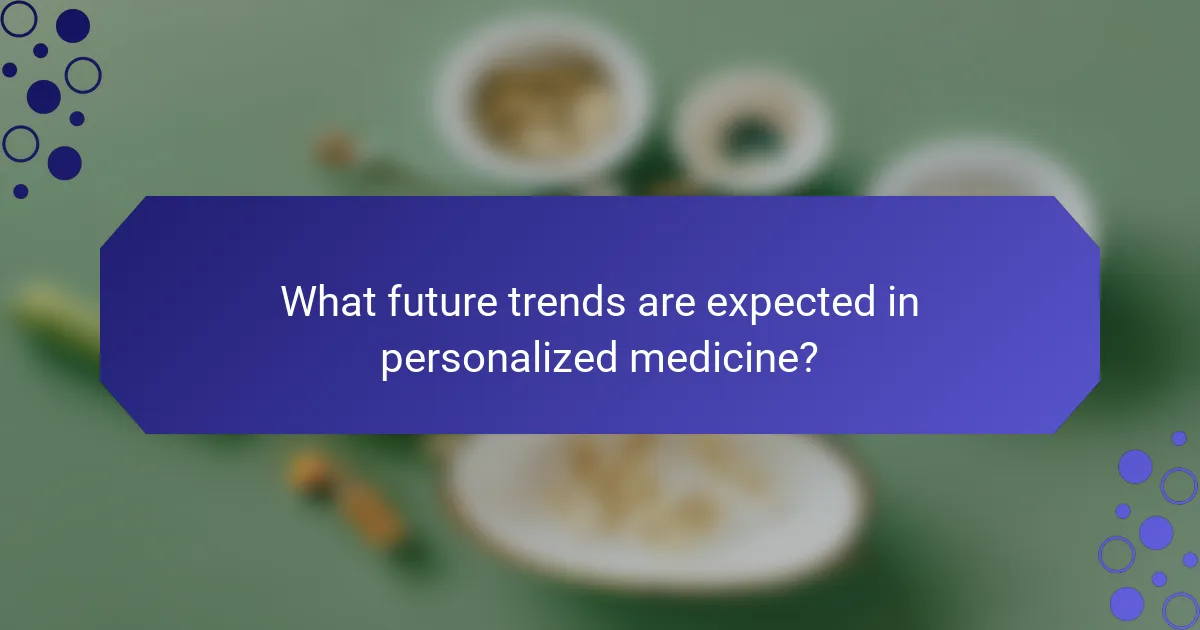 What future trends are expected in personalized medicine?