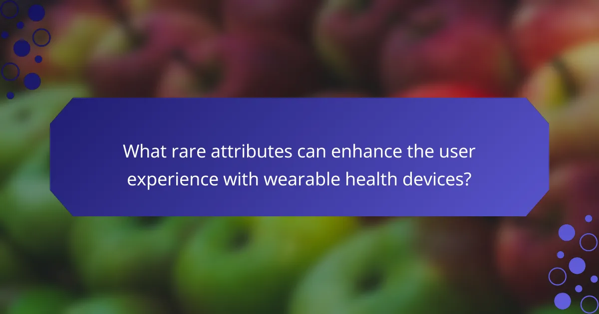 What rare attributes can enhance the user experience with wearable health devices?